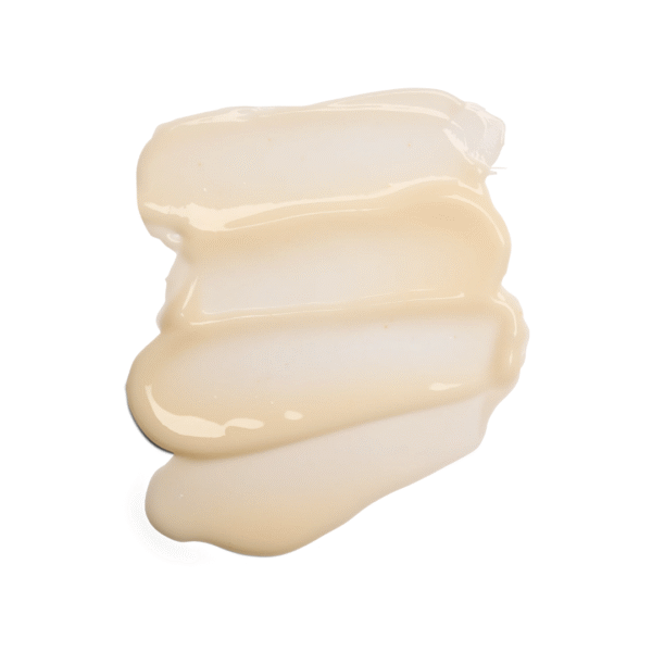 Creamy skincare lotion smear on white background