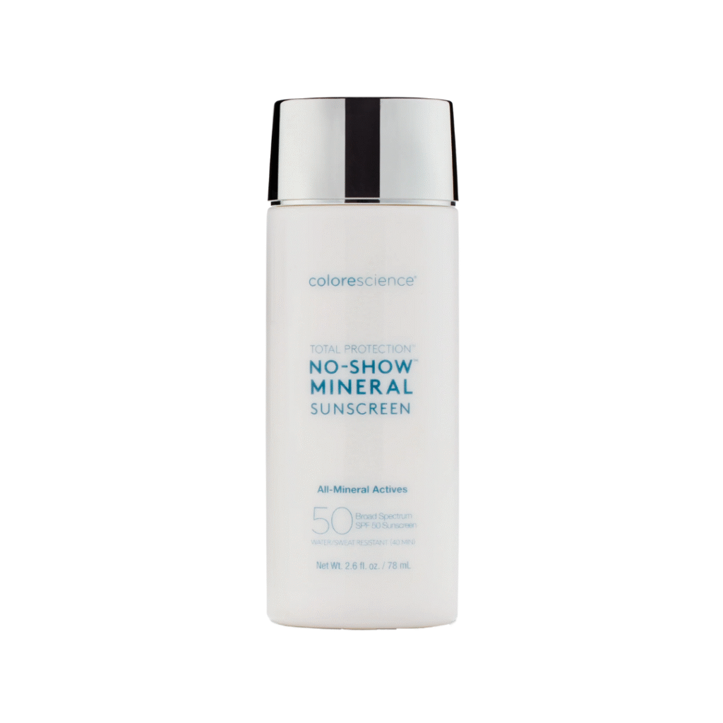 No-show mineral sunscreen SPF 50 bottle