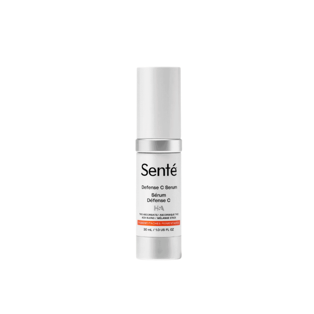 Sente Defense C Serum bottle on white background.